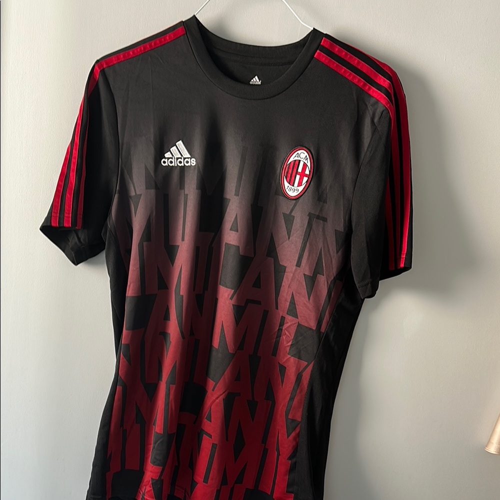AC Milan Adidas Black and Red Men's Jersey